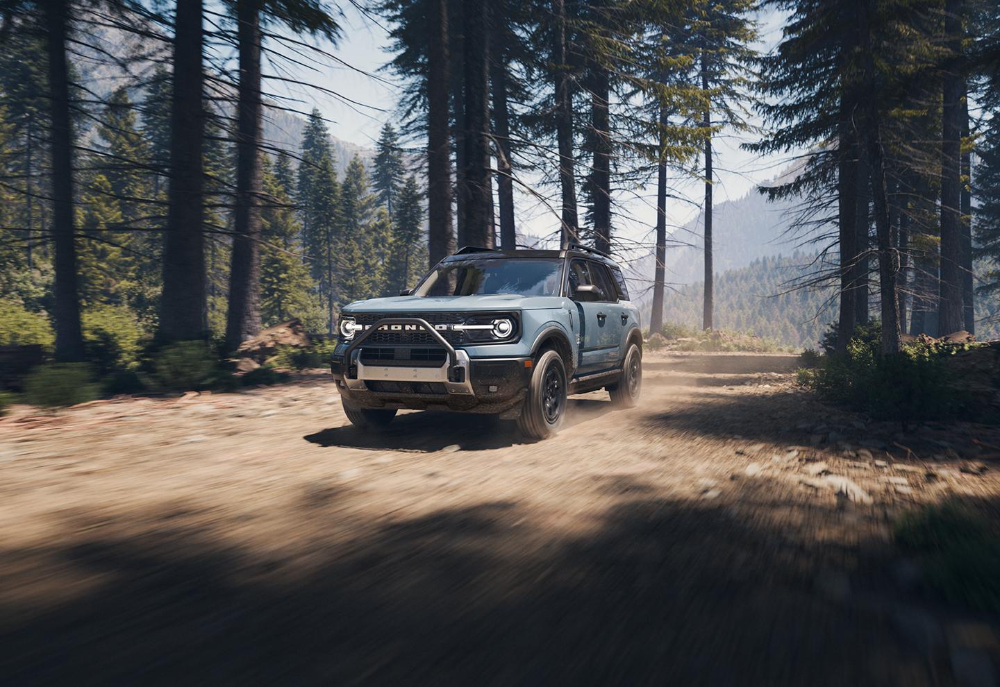 Un Ford Bronco Sport® 2026 roulant sur un terrain accidenté