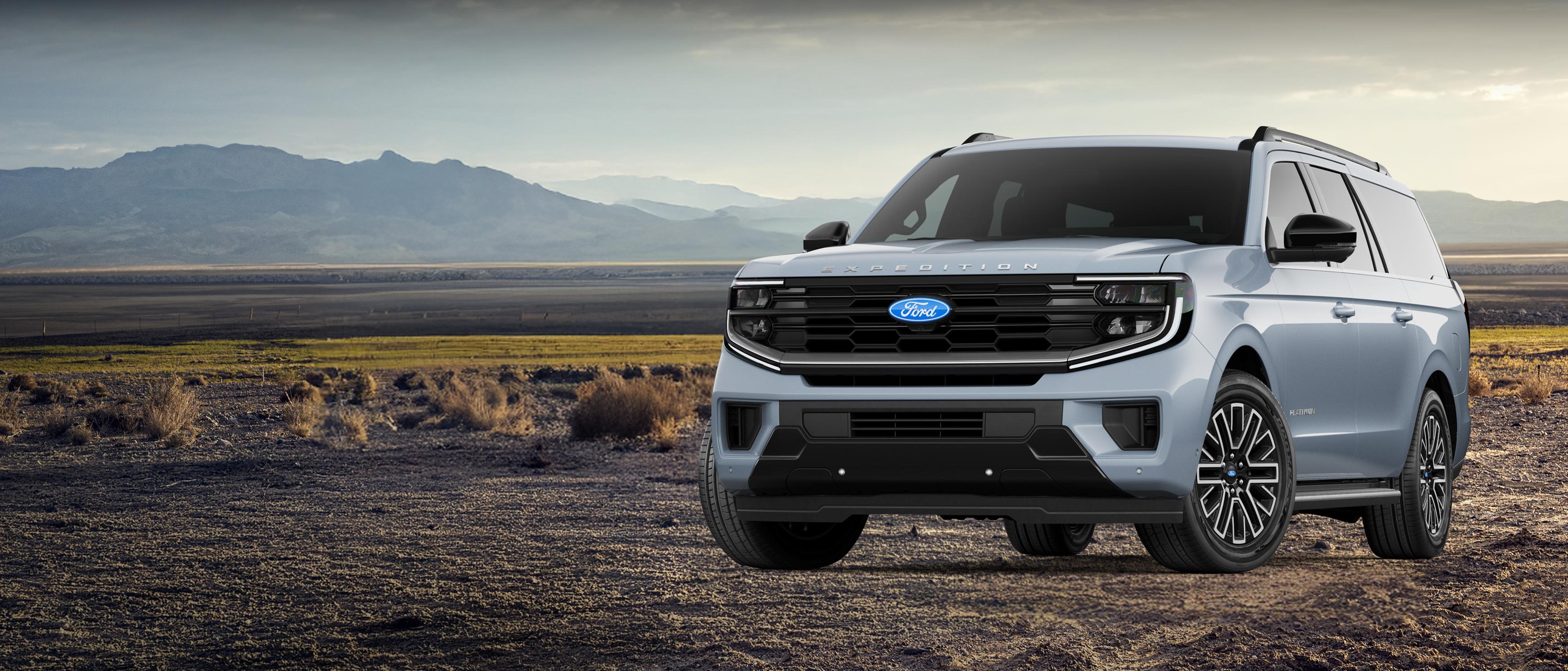 VUS Ford Expedition MAX® Platinum™ 2027 montré stationné à l’extérieur