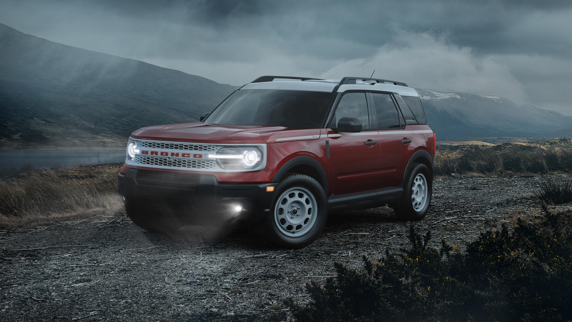 Un VUS Ford Bronco Sport® 2026 stationné sur de la terre