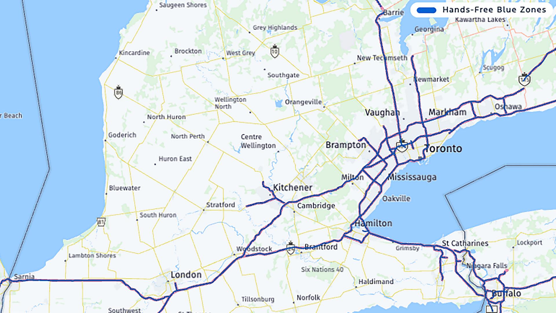 Illustration d’une carte du Canada montrant les zones bleues