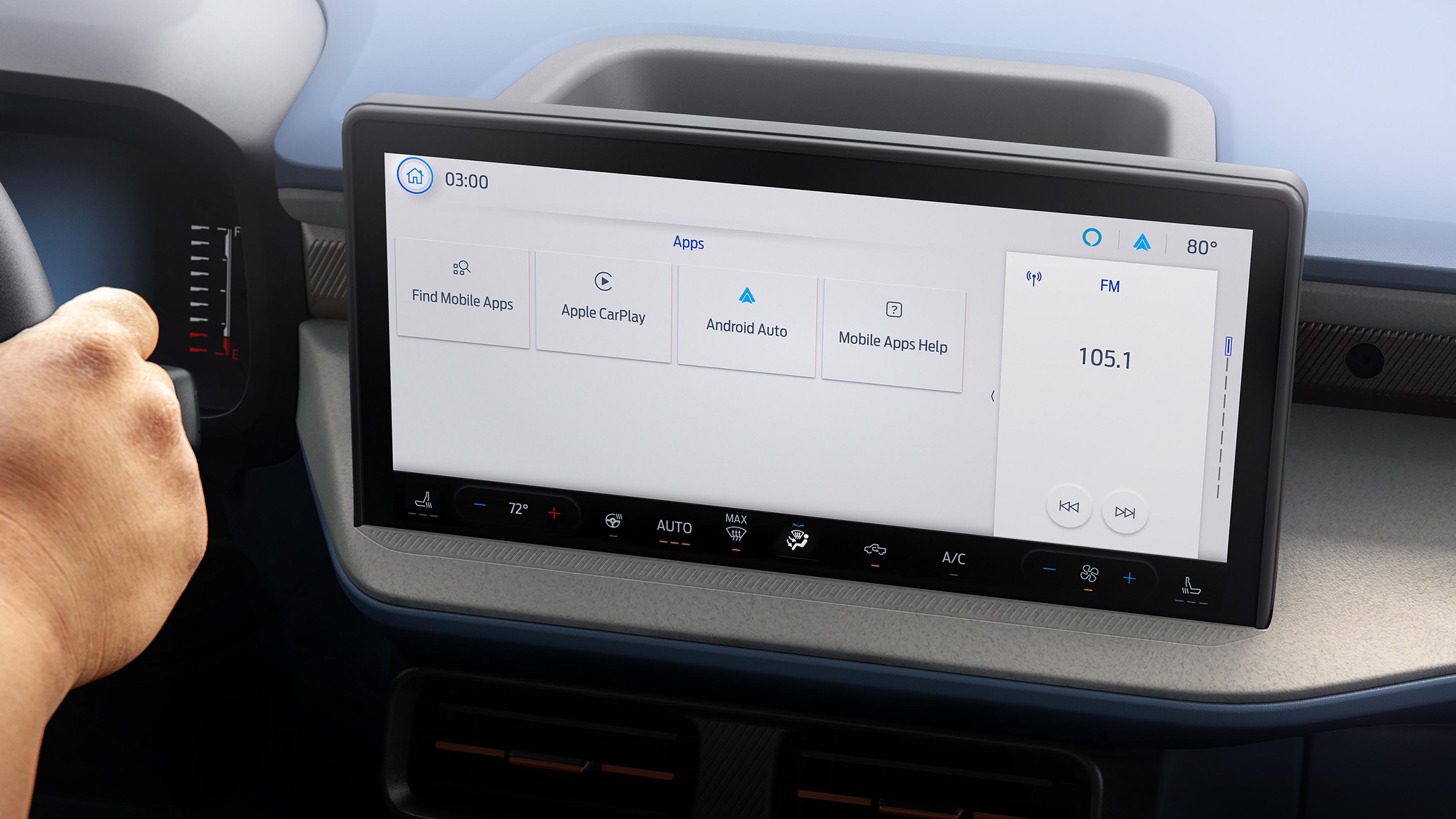 Gros plan de SYNC® 4 sur l’écran central