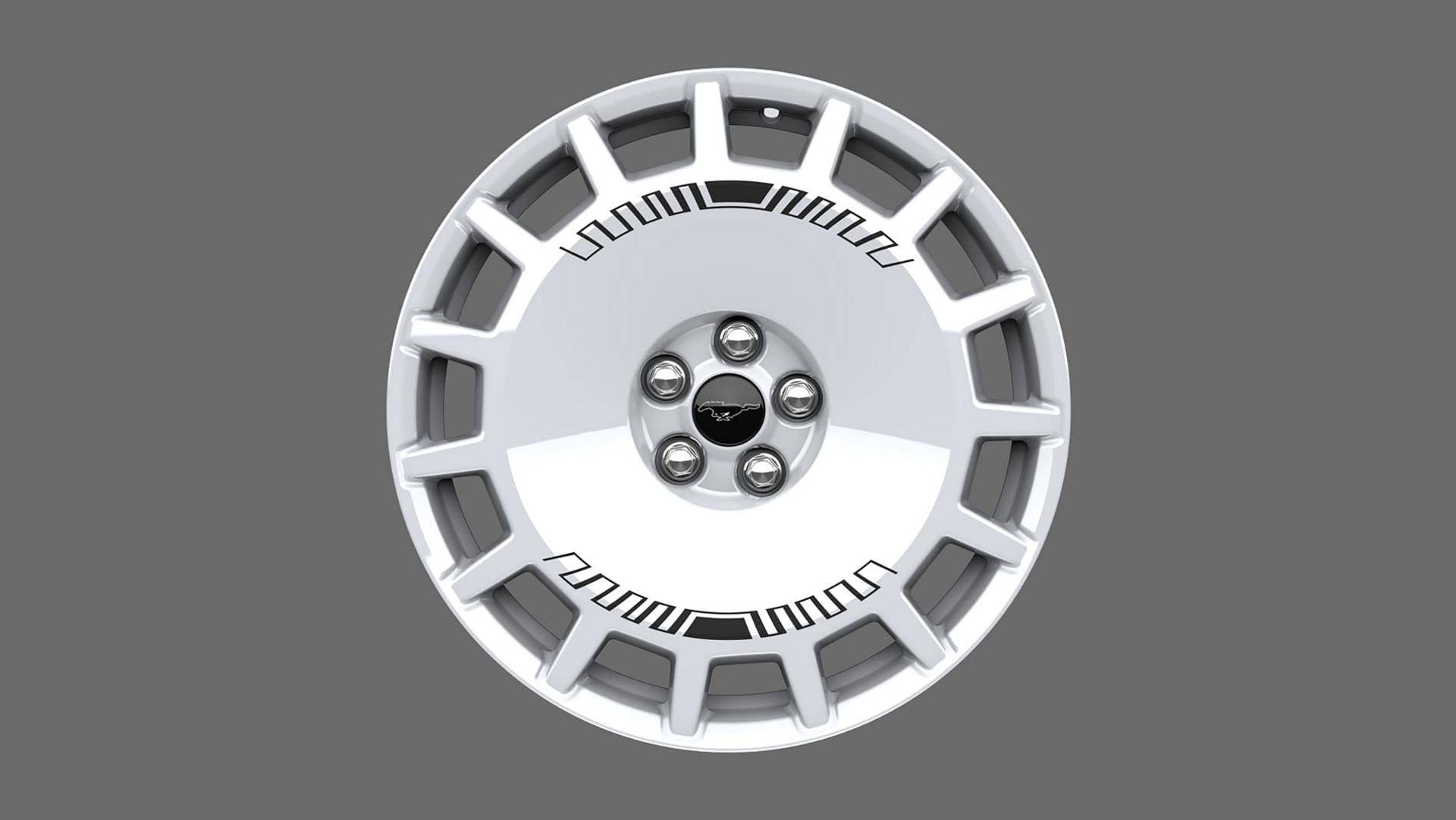 Jantes de 19 po en blanc Oxford très brillant avec graphiques imprimés noirs