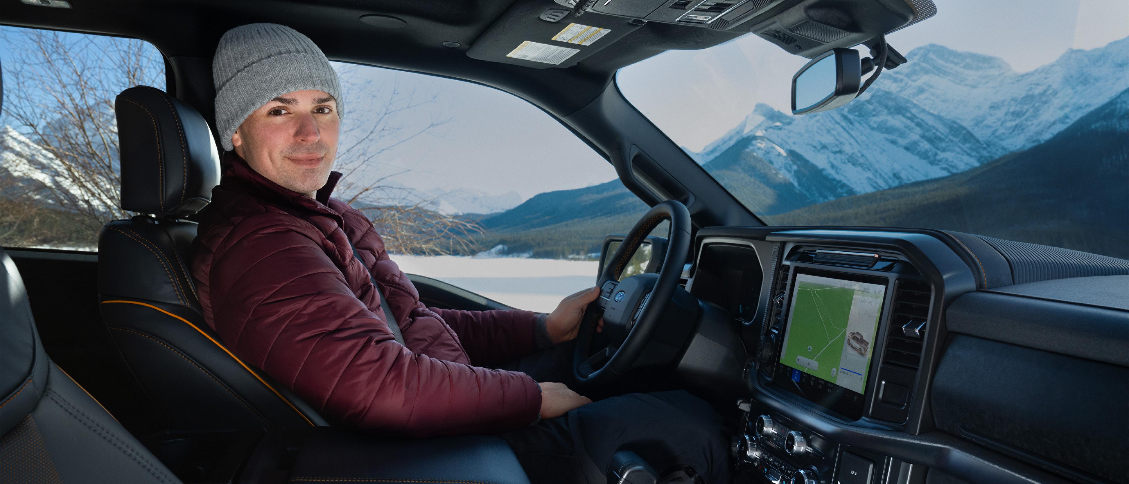 Carey Price est assis au volant d’un F-150 Tremor.