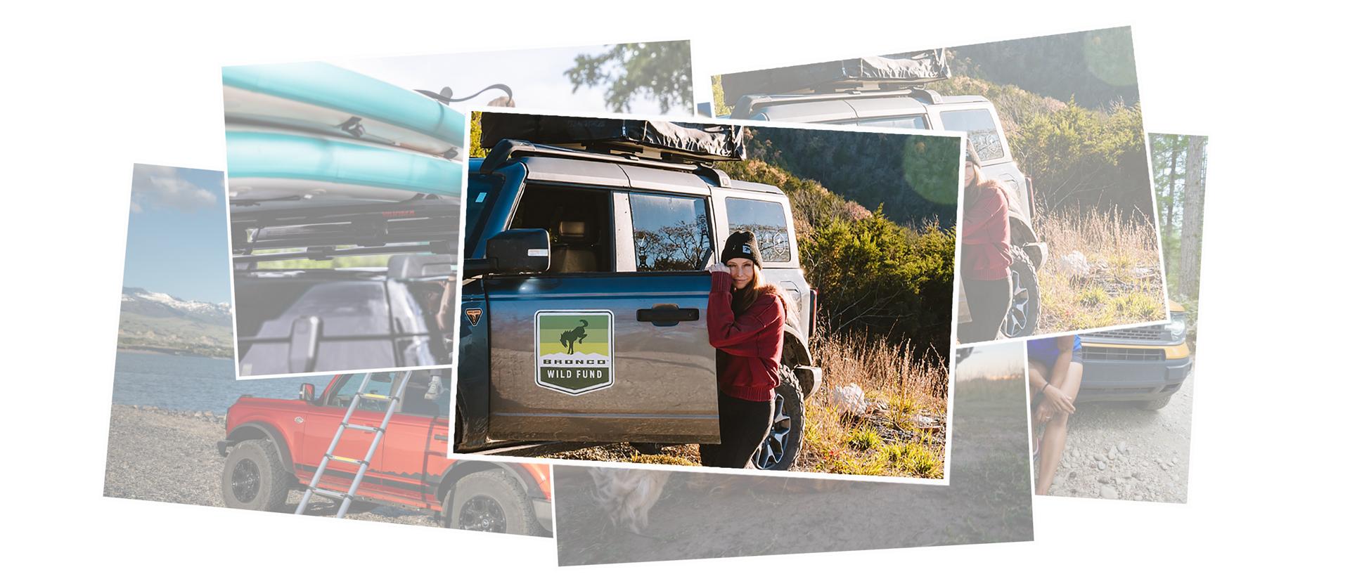 Montage de photos montrant les propriétaires de Bronco® avec leurs véhicules