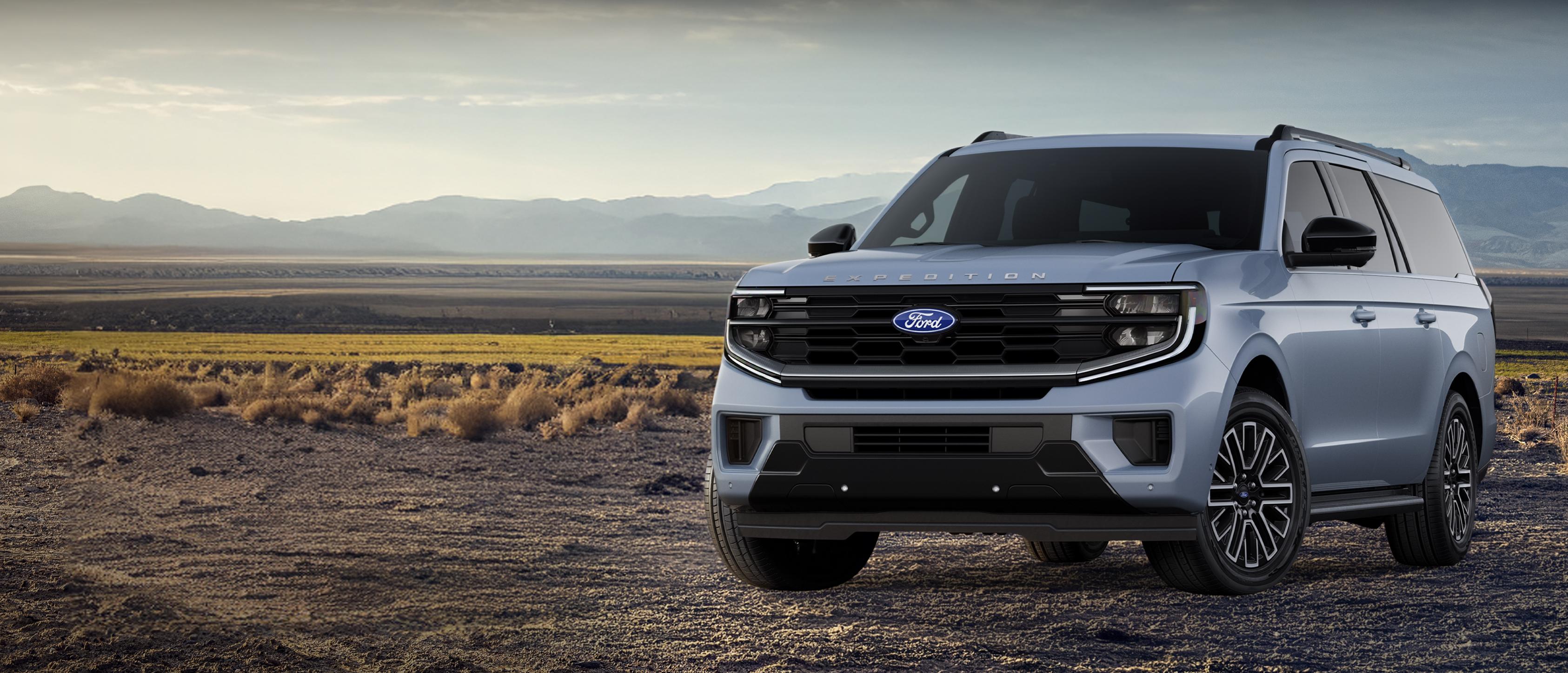 VUS Ford Expedition MAX® Platinum™ 2027 montré stationné à l’extérieur