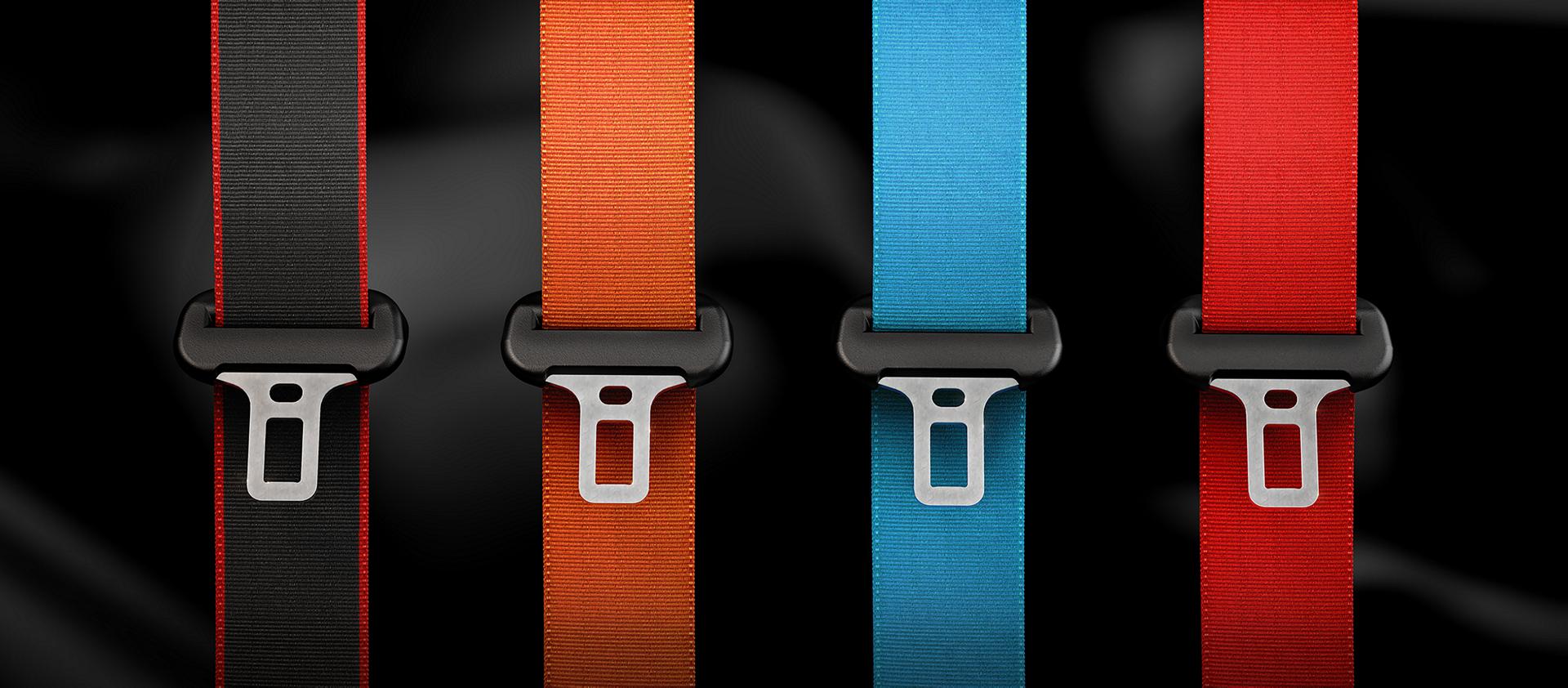 Vue détaillée des ceintures de sécurité en option sur la gamme Ford Mustang® 2026