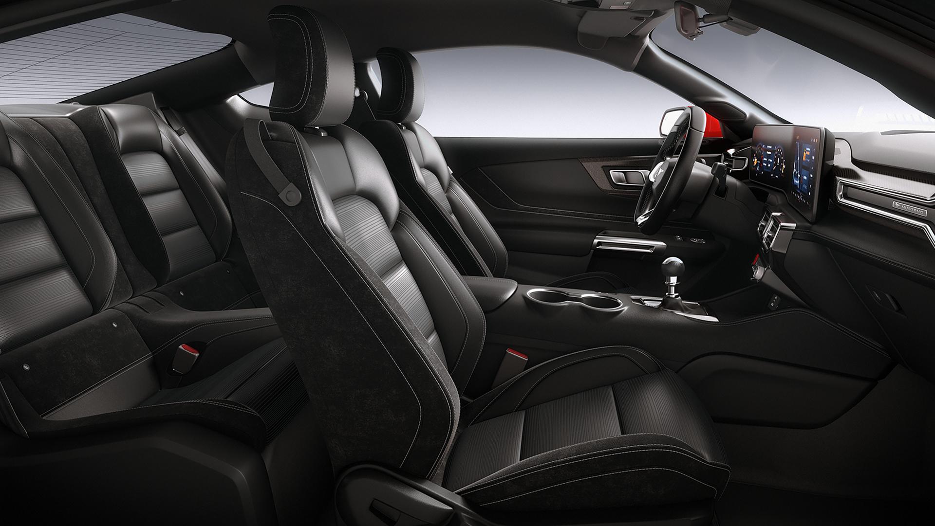 Intérieur de la Ford Mustang® 2026 montrant l’environnement intérieur onyx noir en option