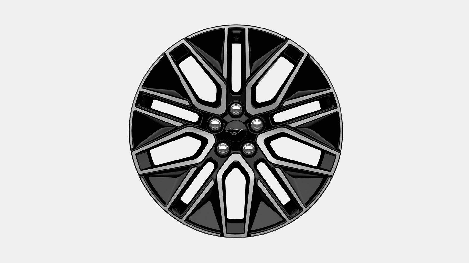 Jantes de 19 po en aluminium usiné brillant évidements peints en noir