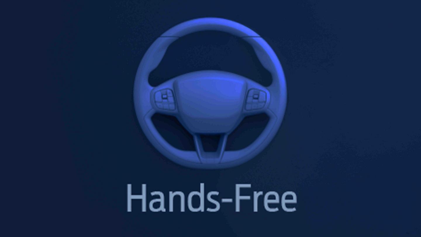 Une illustration de l’icône « Mains libres » qui indique quand BlueCruise est actif