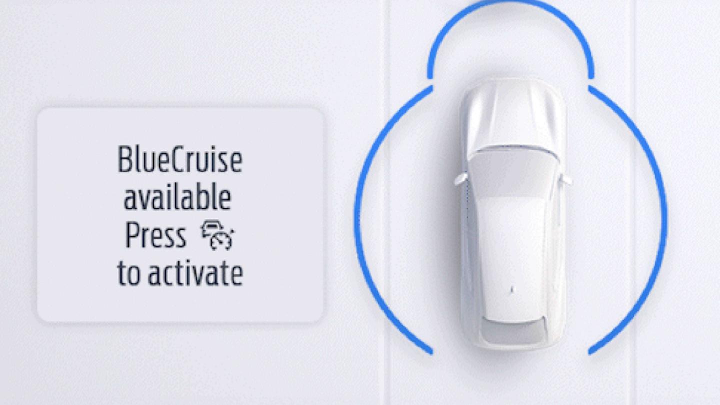 Une illustration de l’invite à l’écran « BlueCruise en option »
