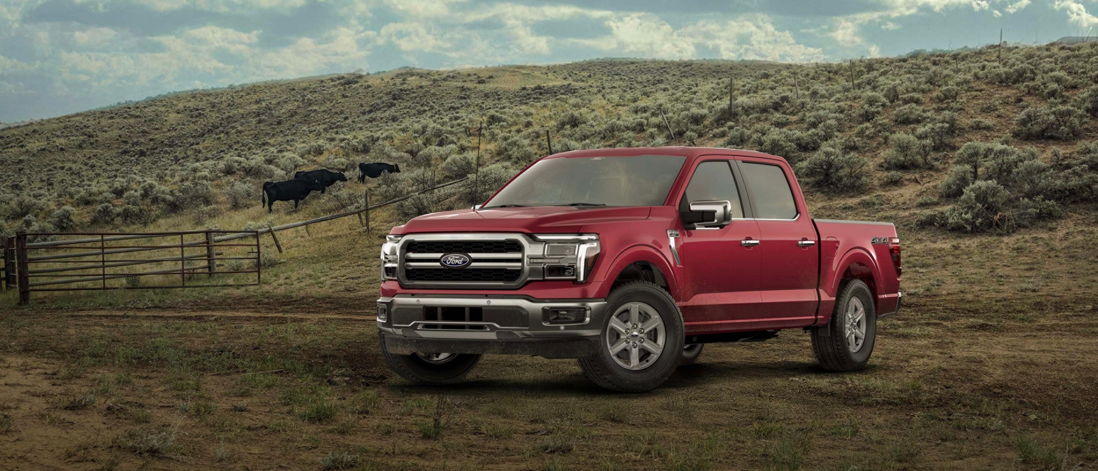 Modèle Ford F-150® Lariat® 2026 stationné dans un environnement forestier